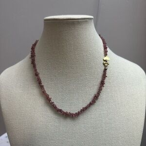 Chan Luu Sterling Pink Tourmaline Chip Necklace